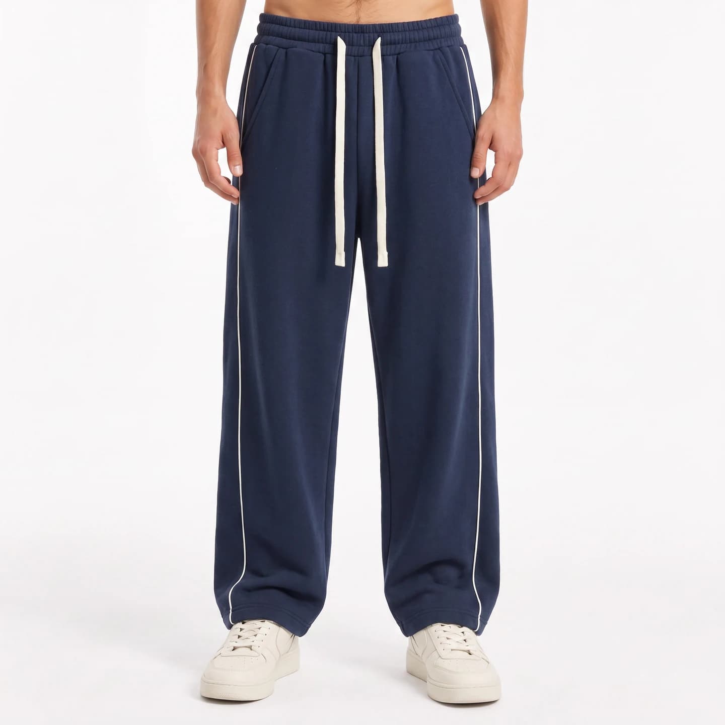 Front Seam Sweatpants in Navy, relaxed men's fit