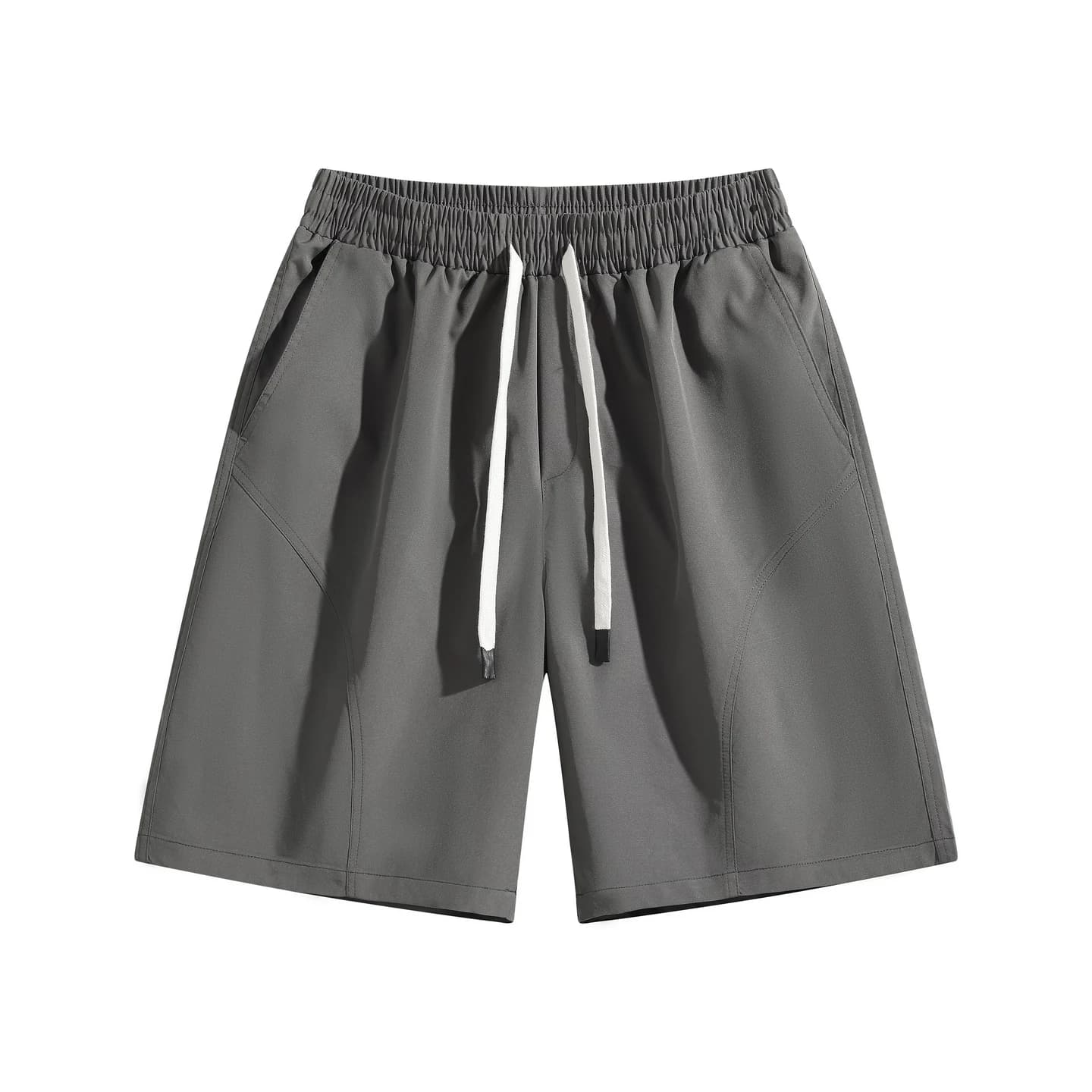 Relaxed Woven Shorts in Charcoal, front flat lay