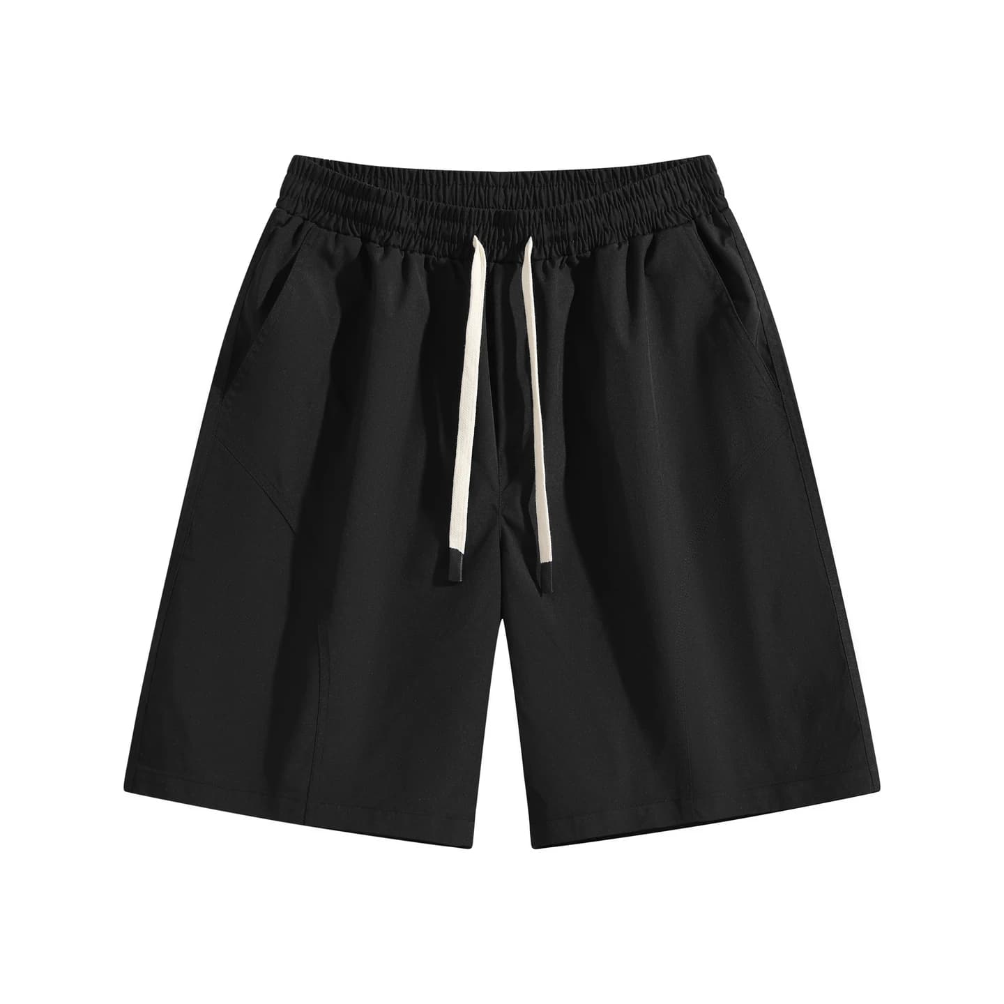 Relaxed Woven Shorts in Graphite Black, front flat lay