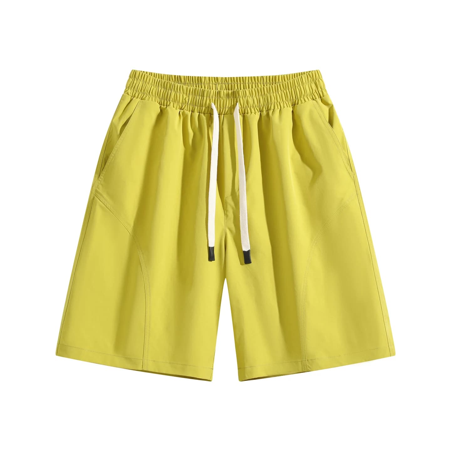 Relaxed Woven Shorts in Lemon Yellow, front flat lay