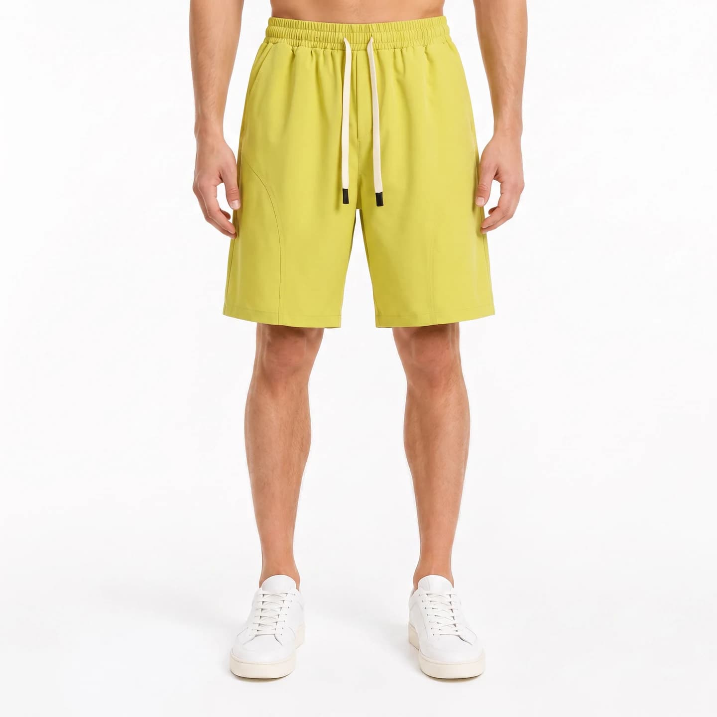 Relaxed Woven Shorts in Lemon Yellow, relaxed men's fit