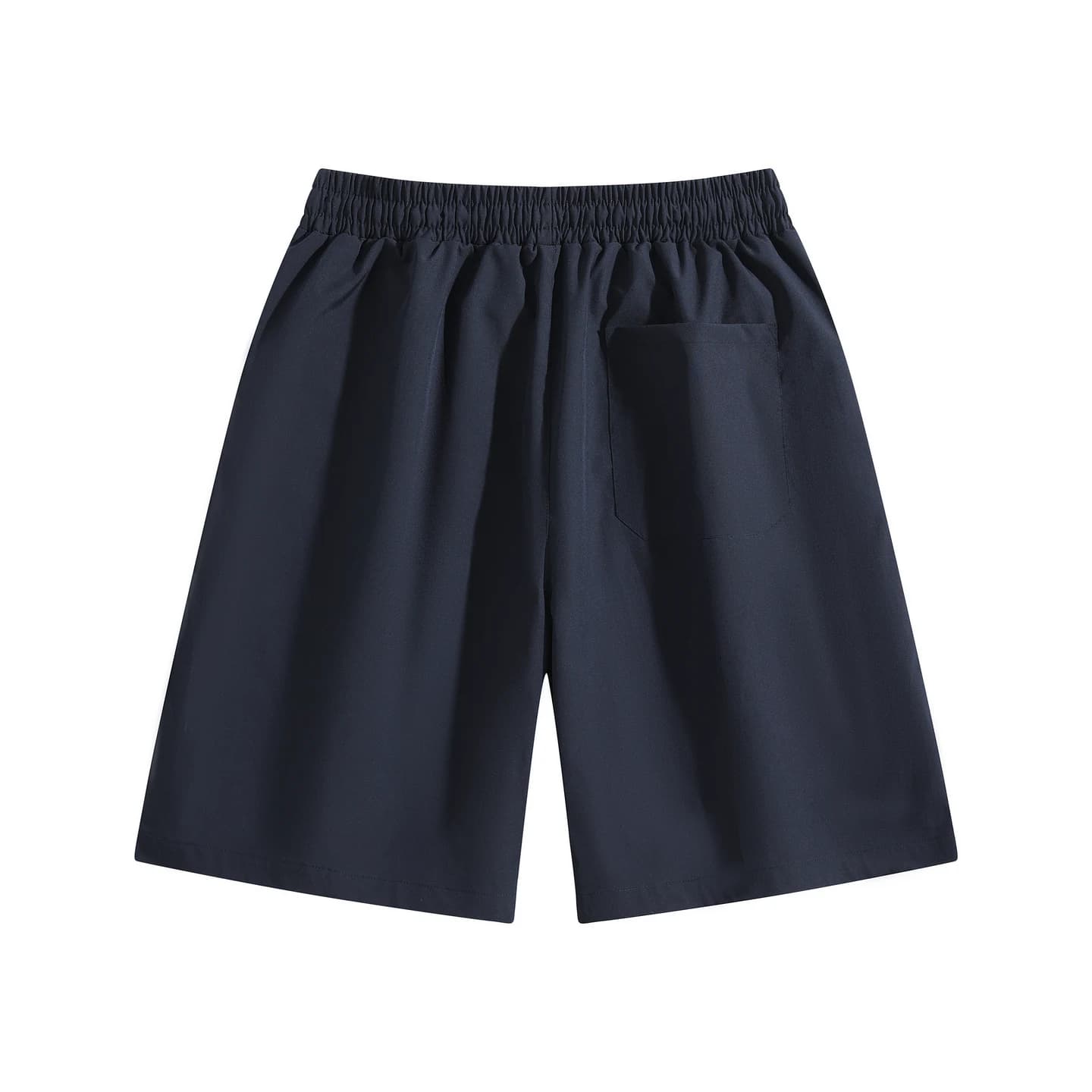 Relaxed Woven Shorts in Navy, back flat lay