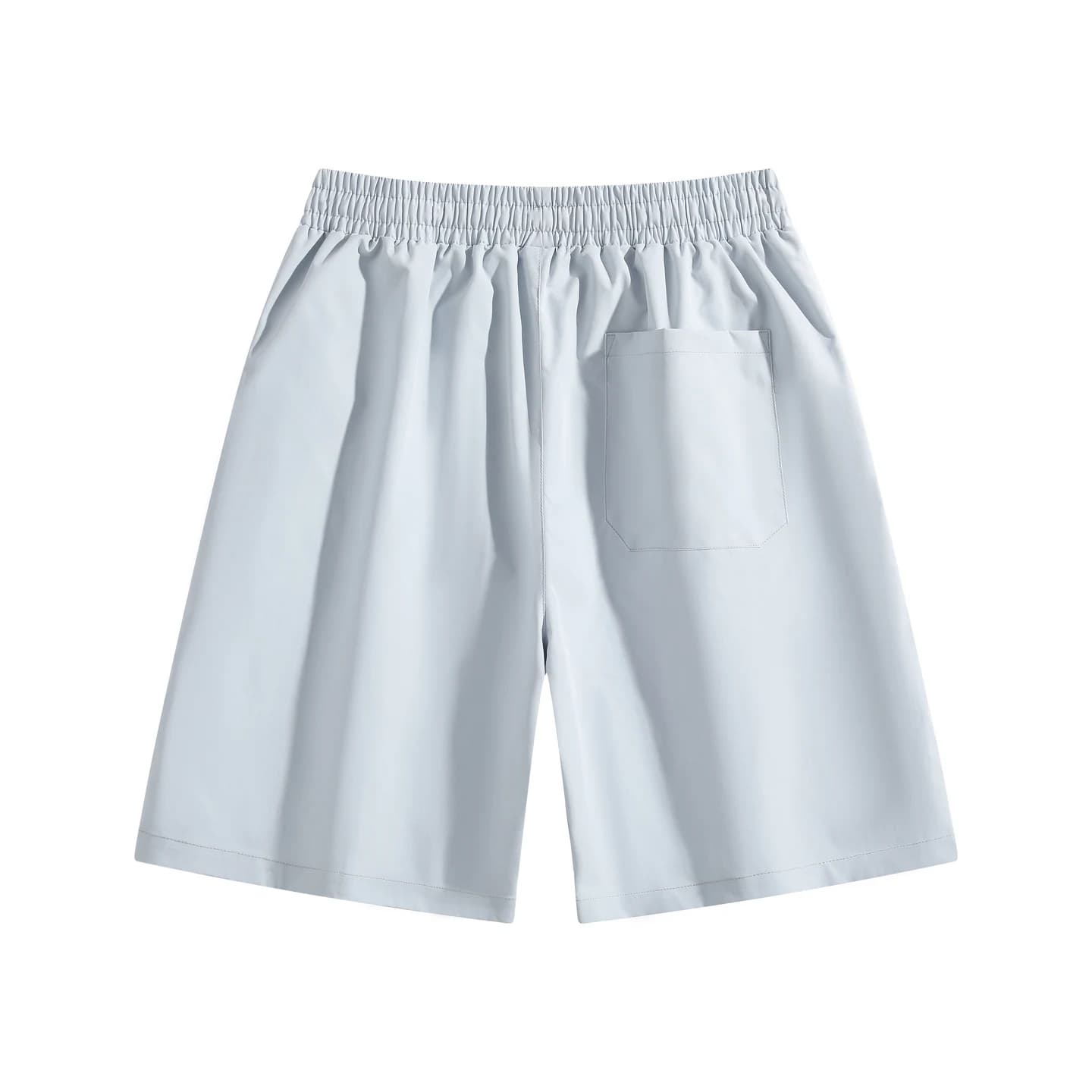 Relaxed Woven Shorts in Sky Blue, back flat lay