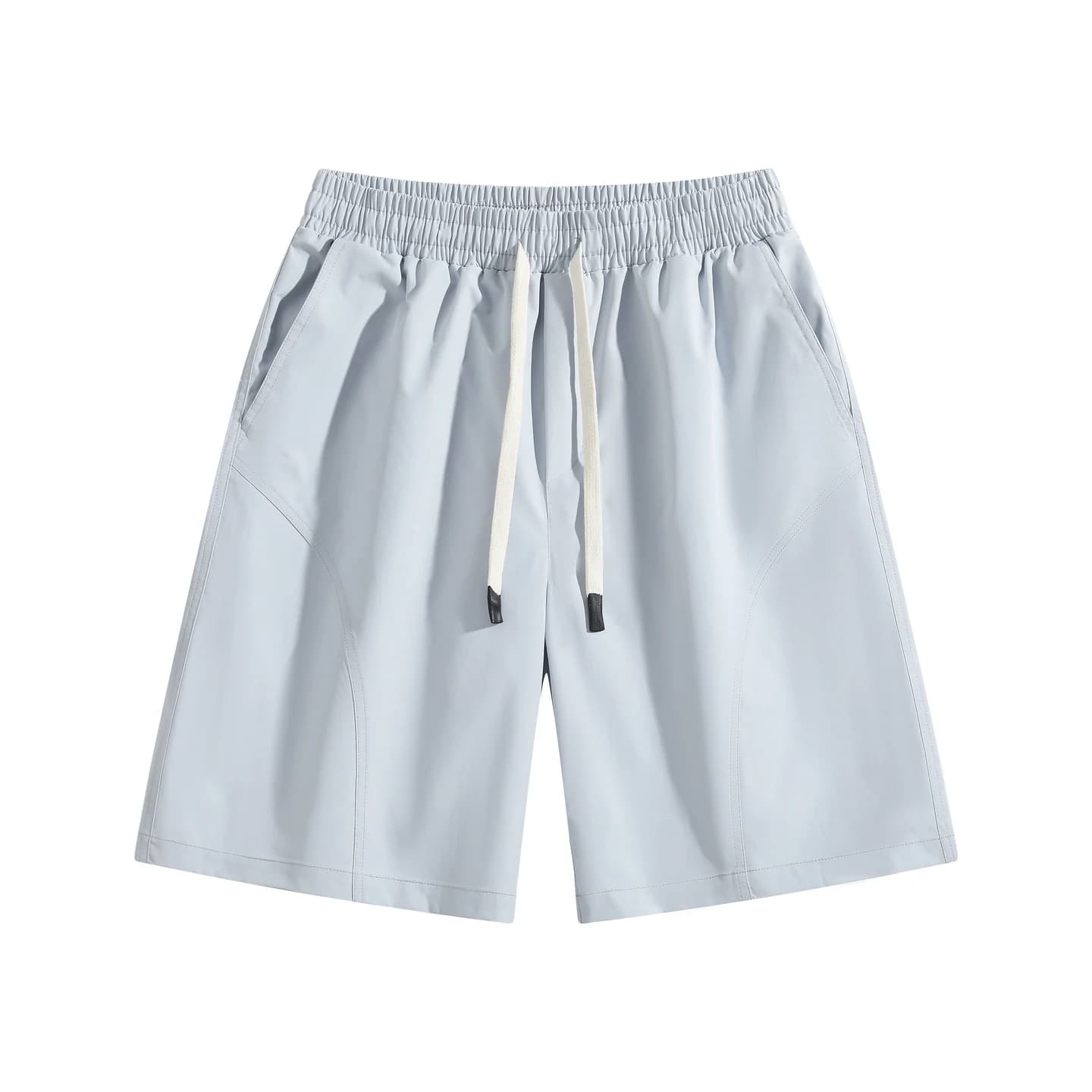 Relaxed Woven Shorts in Sky Blue, front flat lay