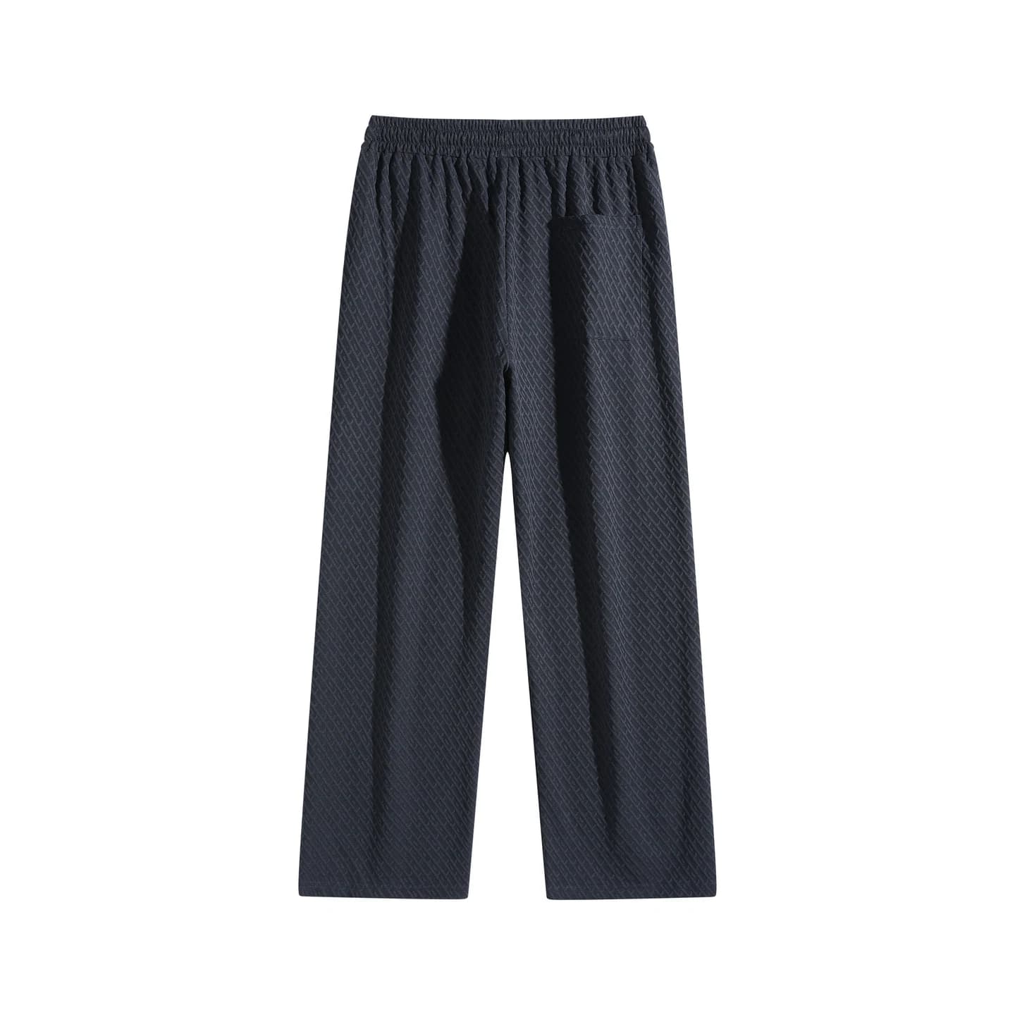 Textured Relaxed Stretch Pants in Navy, back flat lay