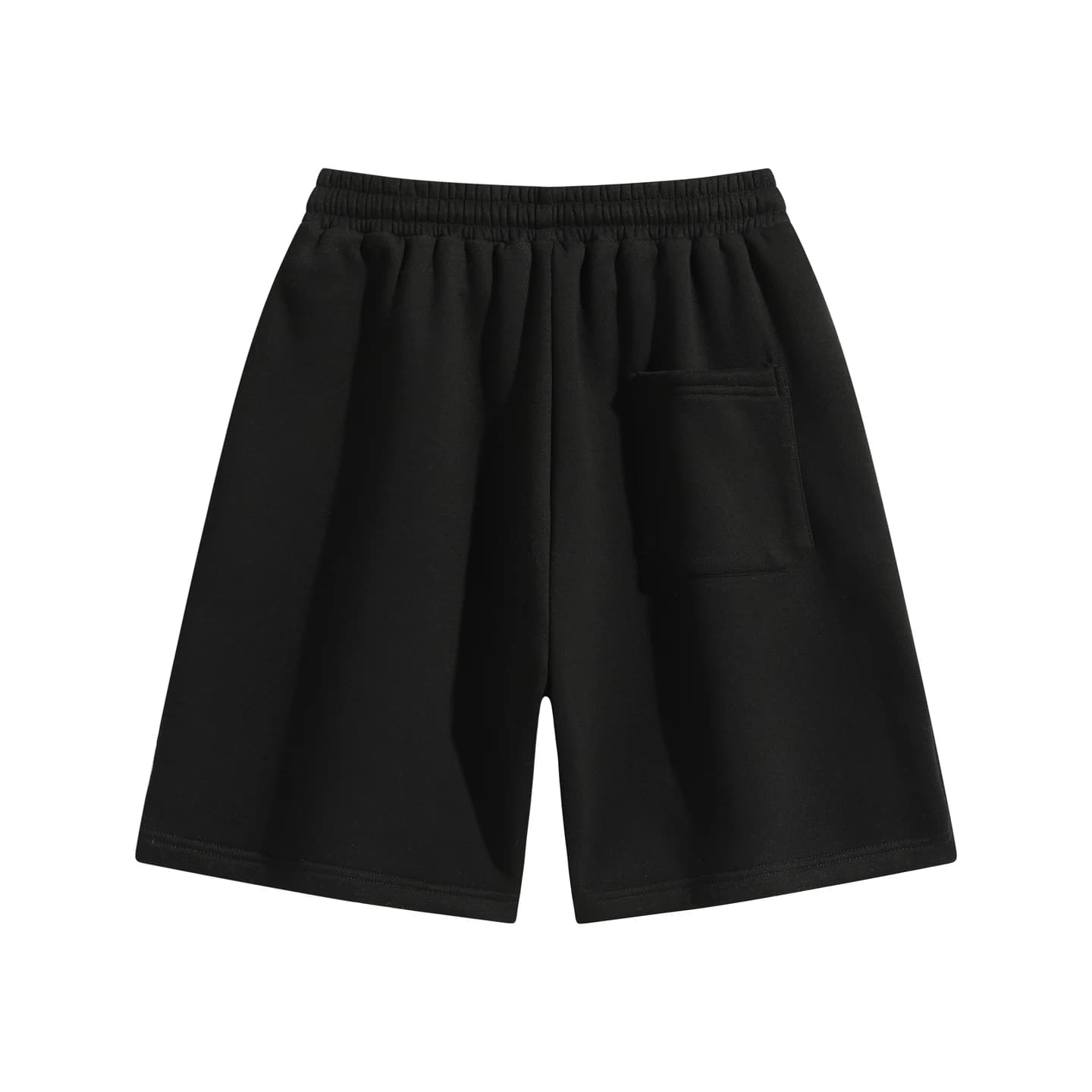 Metcr Relaxed Shorts in Black, back flat lay