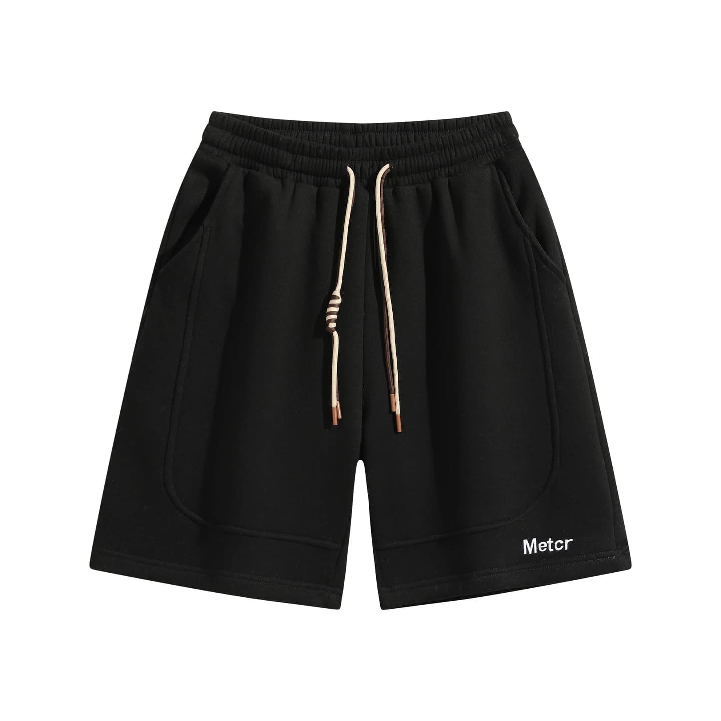 Metcr Relaxed Shorts in Black, front flat lay