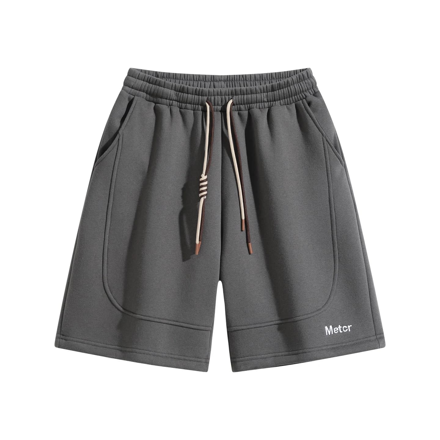 Metcr Relaxed Shorts in Charcoal, front flat lay
