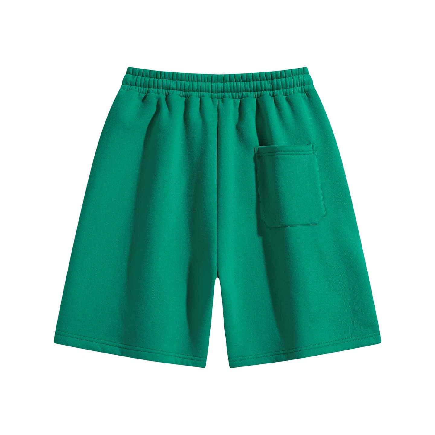 Metcr Relaxed Shorts in Green, back flat lay