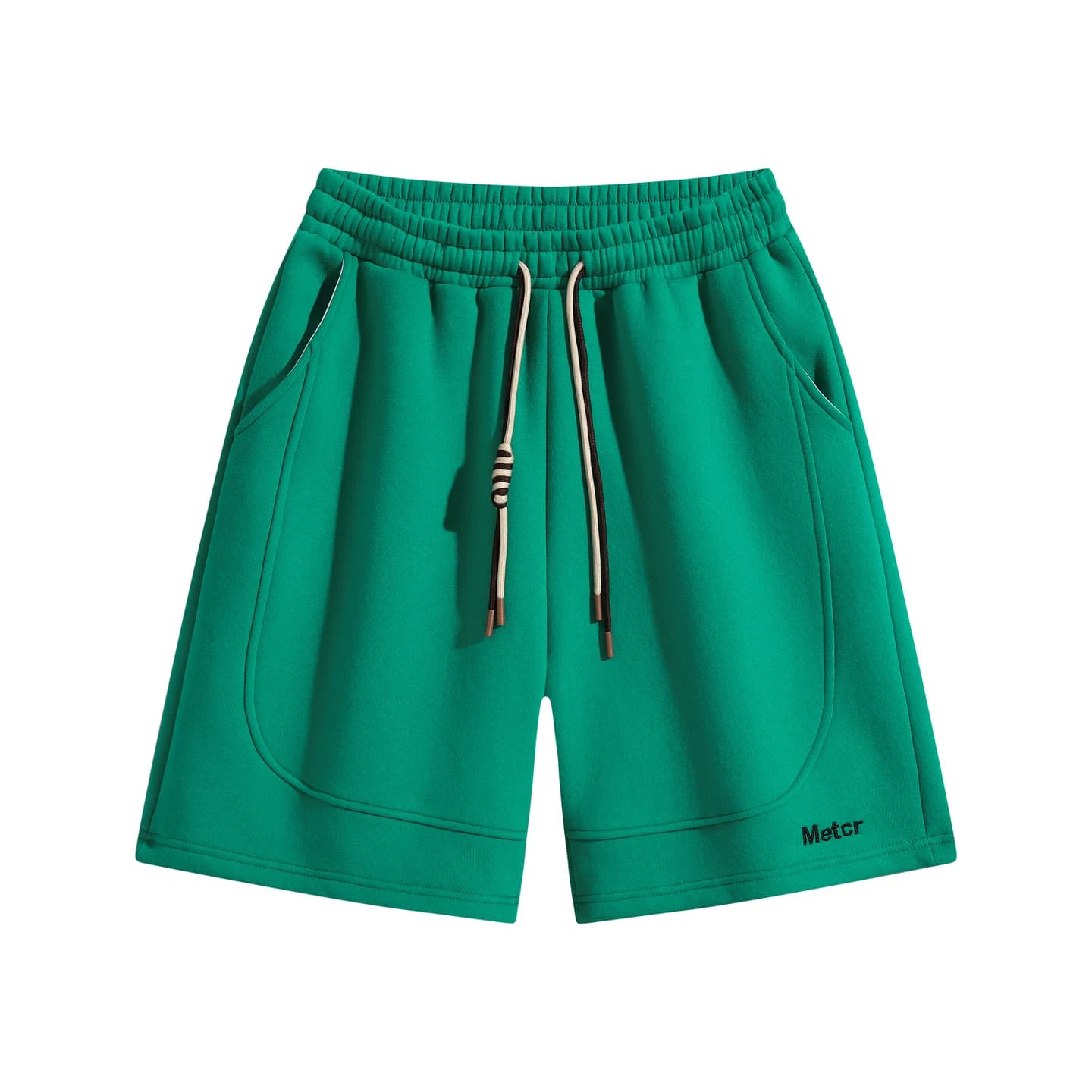 Metcr Relaxed Shorts in Green, front flat lay