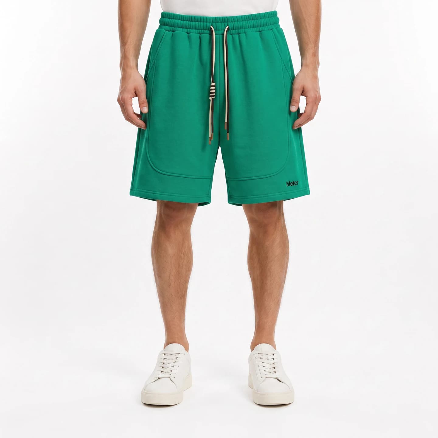 Metcr Relaxed Shorts in Green, relaxed men's fit