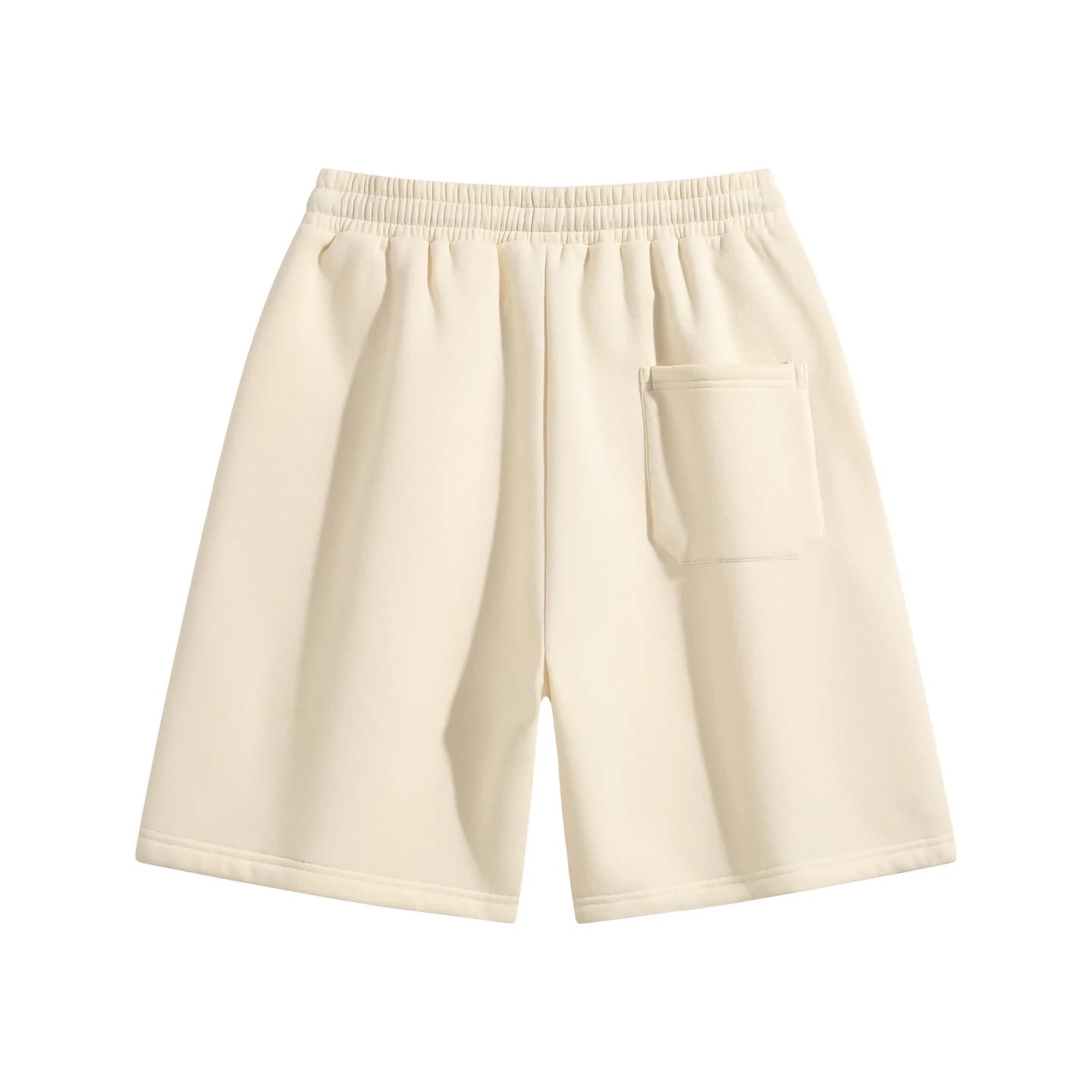 Metcr Relaxed Shorts in Ivory, back flat lay