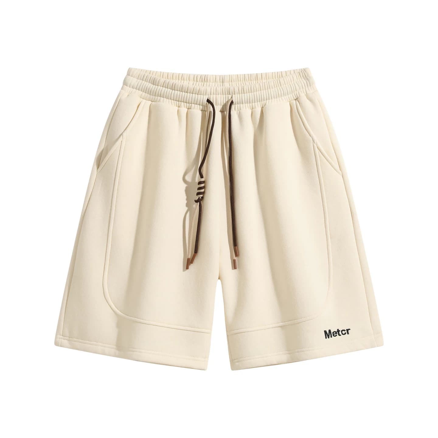 Metcr Relaxed Shorts Ivory, front flat lay