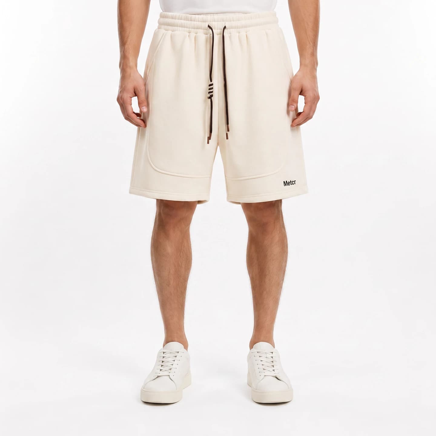 Metcr Relaxed Shorts in Ivory, relaxed men's fit