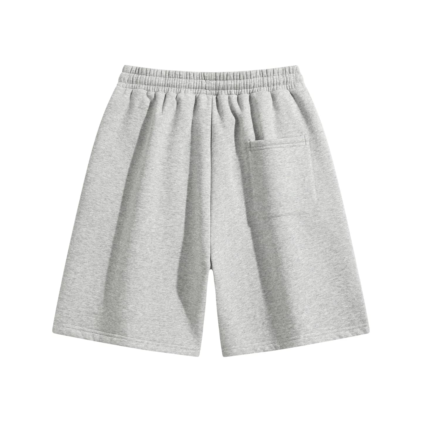 Metcr Relaxed Shorts in Light Gray, back flat lay
