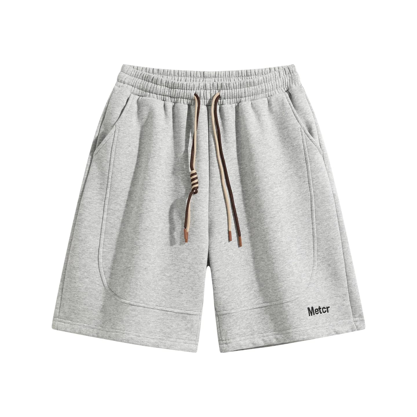 Metcr Relaxed Shorts in Light Gray, front flat lay