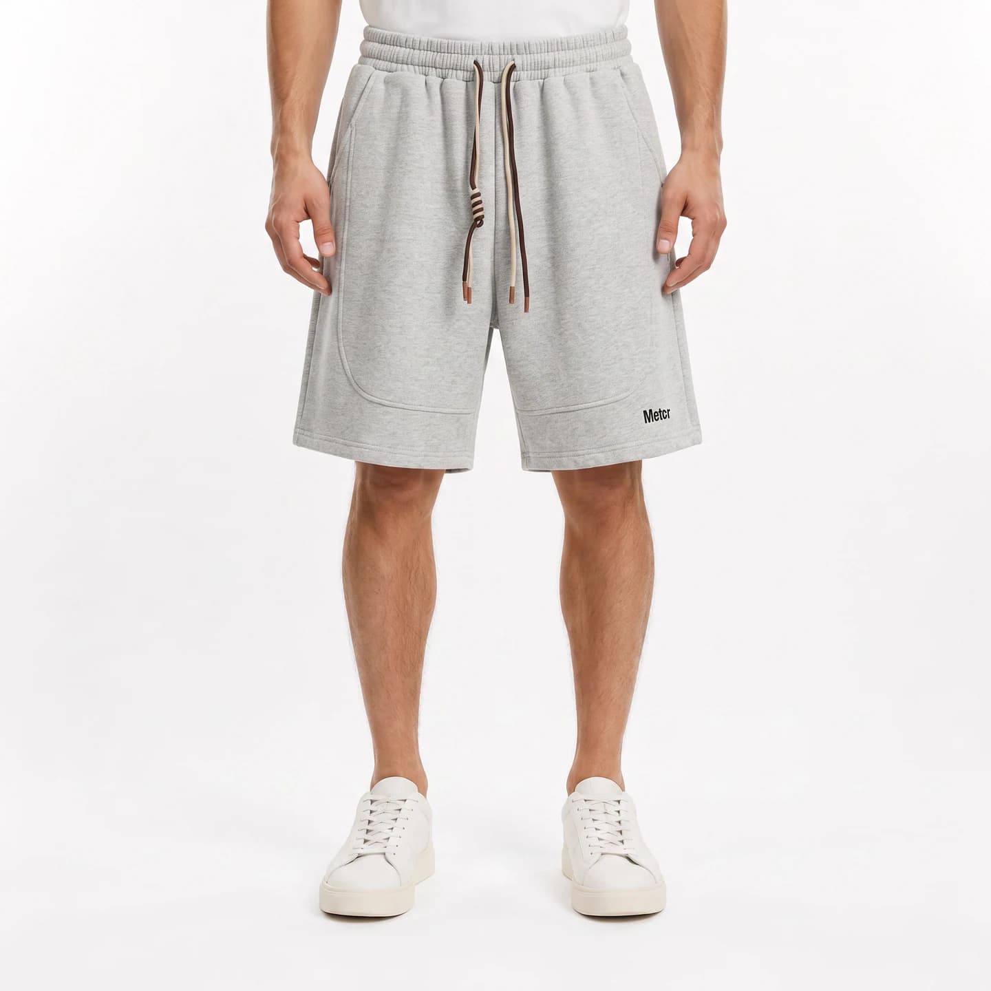 Metcr Relaxed Shorts in Light Gray, relaxed men's fit