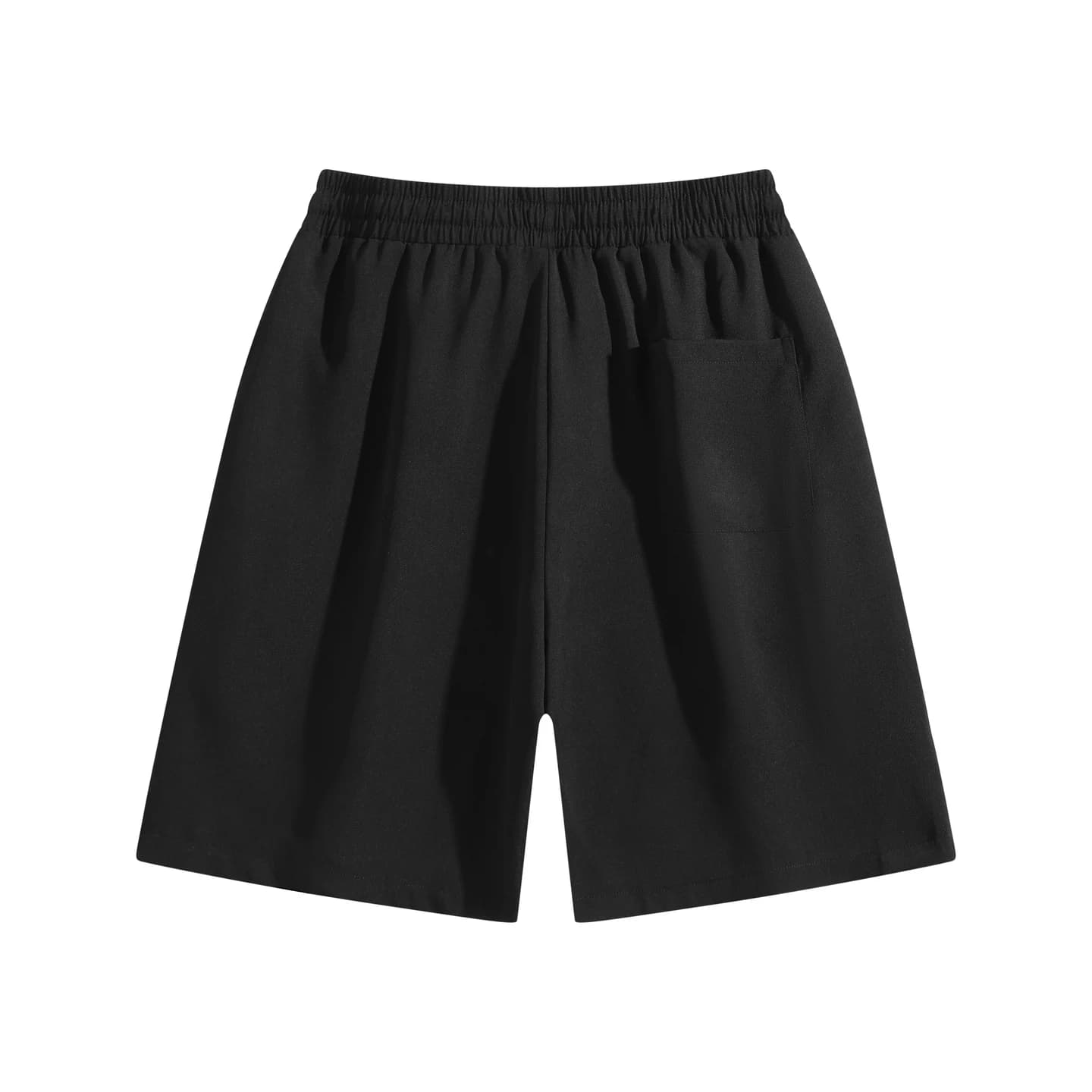 Relaxed Tailored Shorts in Black, back flat lay