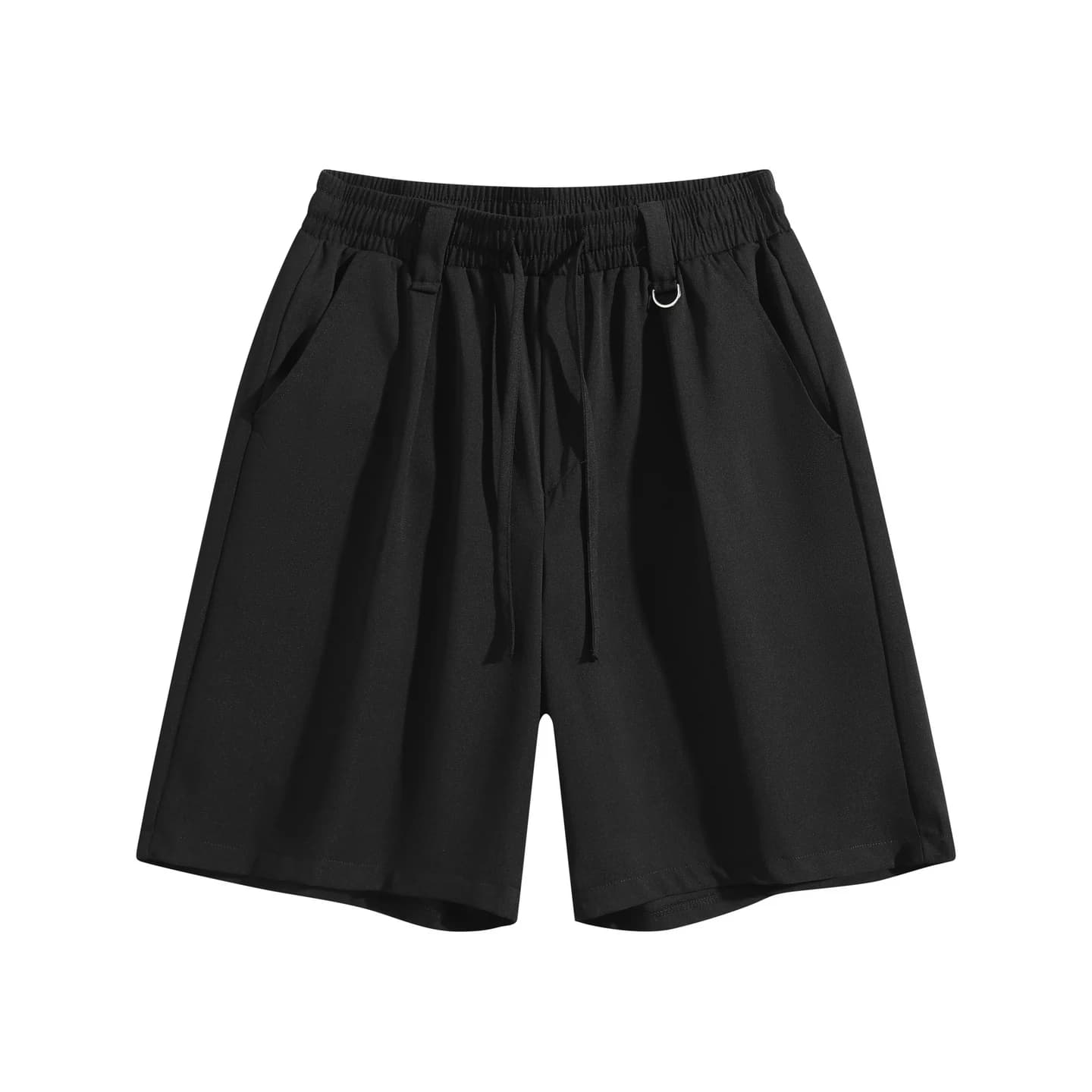 Relaxed Tailored Shorts in Black, front flat lay
