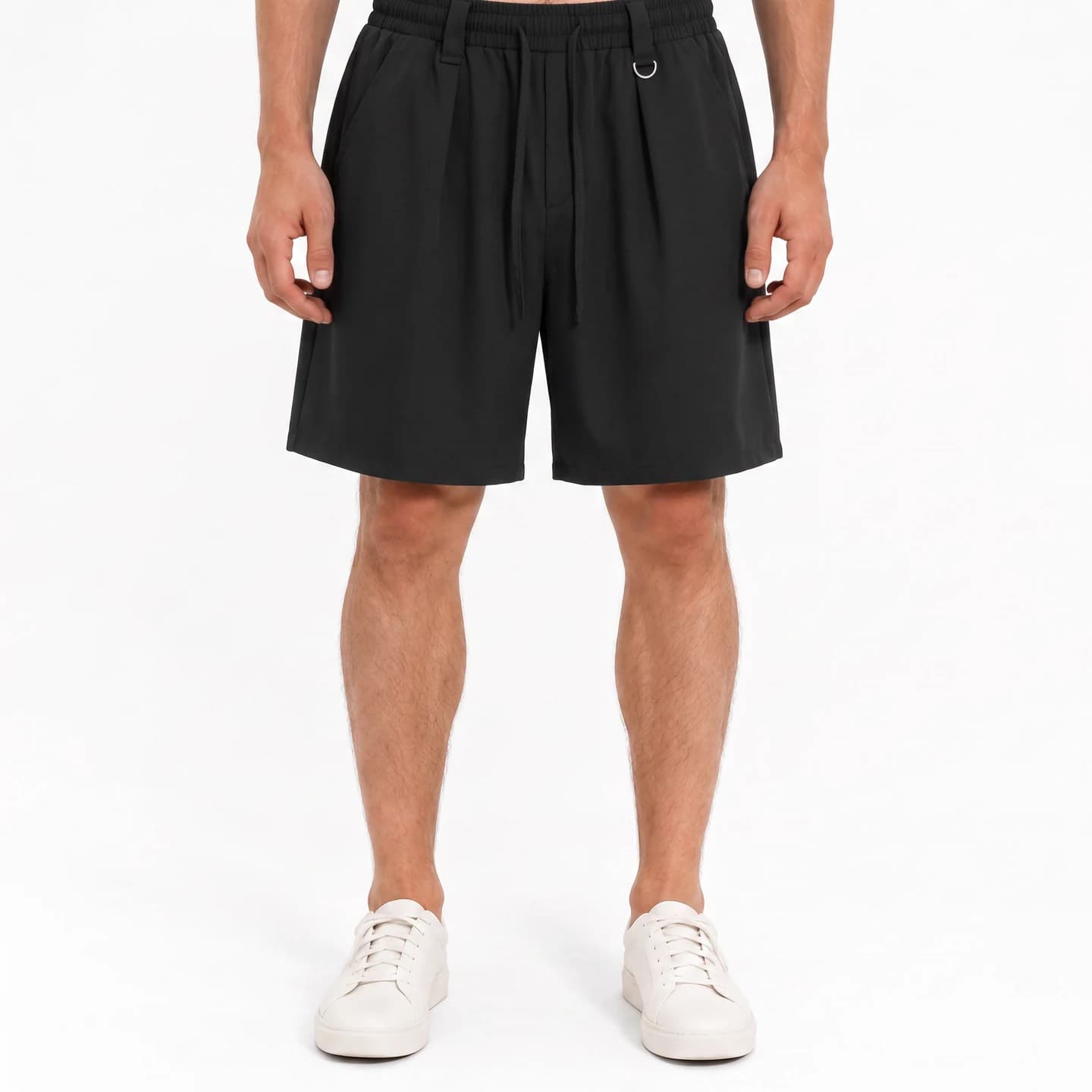 Relaxed Tailored Shorts in Black, relaxed men's fit