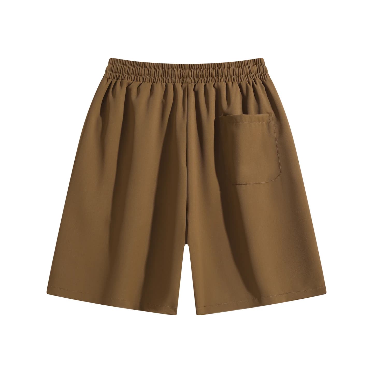 Relaxed Tailored Shorts in Brown, back flat lay