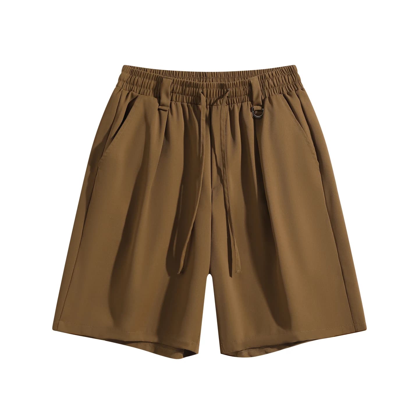 Relaxed Tailored Shorts in Brown, front flat lay