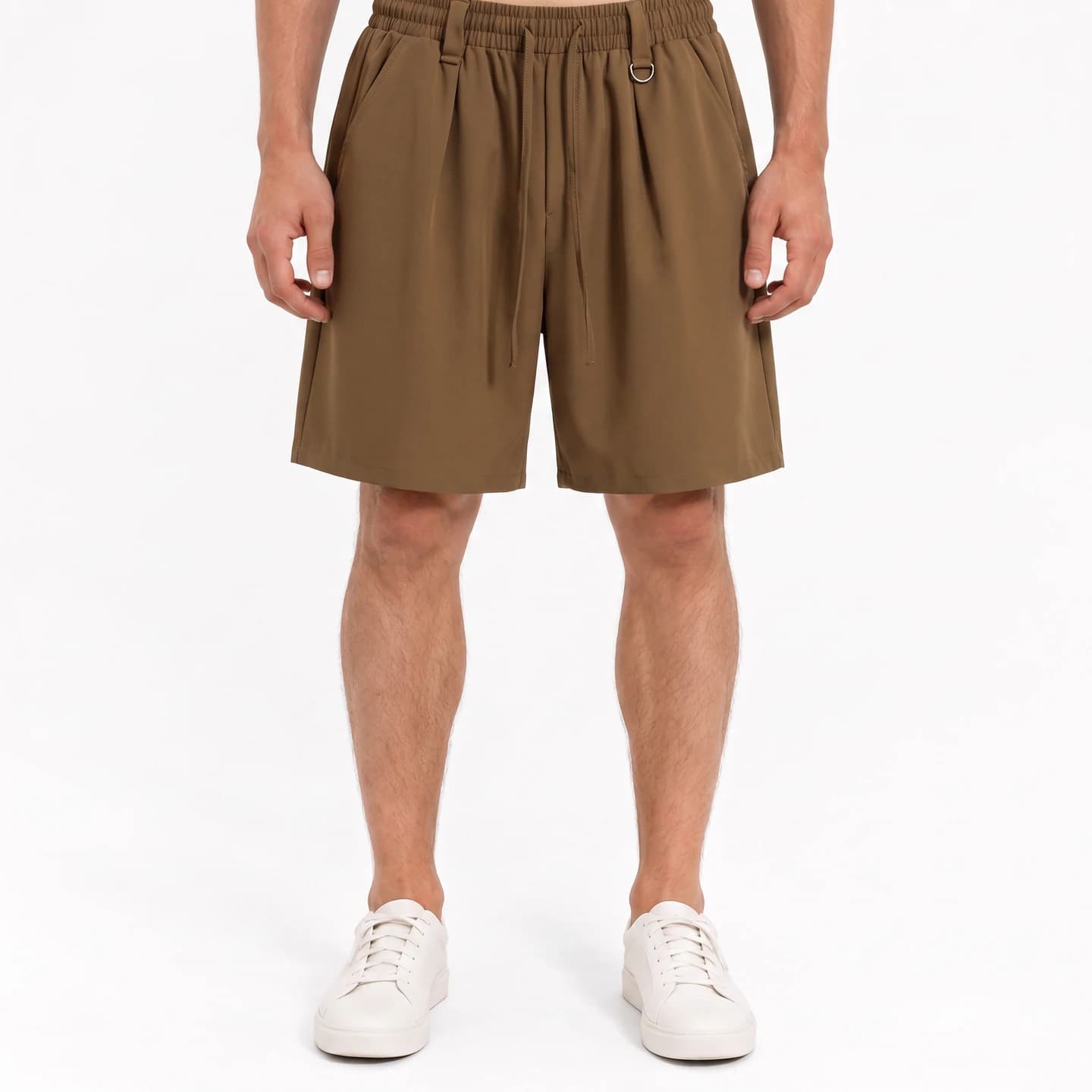 Relaxed Tailored Shorts in Brown, relaxed men's fit