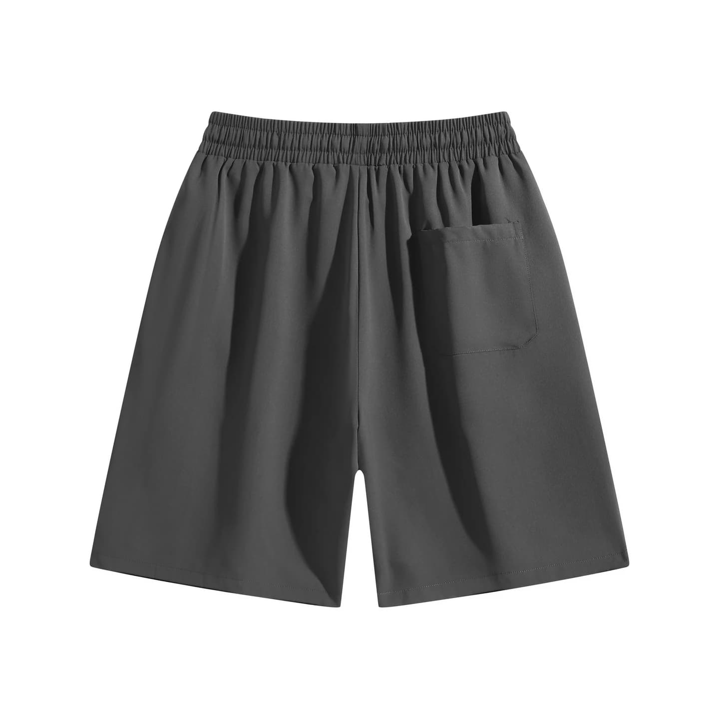 Relaxed Tailored Shorts in Charcoal, back flat lay