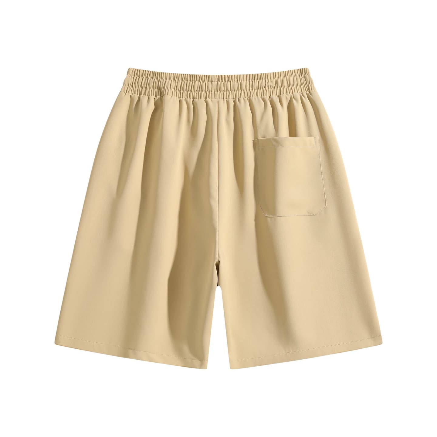 Relaxed Tailored Shorts in Khaki, back flat lay