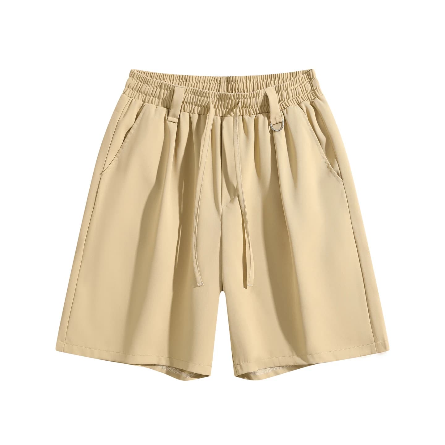 Relaxed Tailored Shorts in Khaki, front flat lay