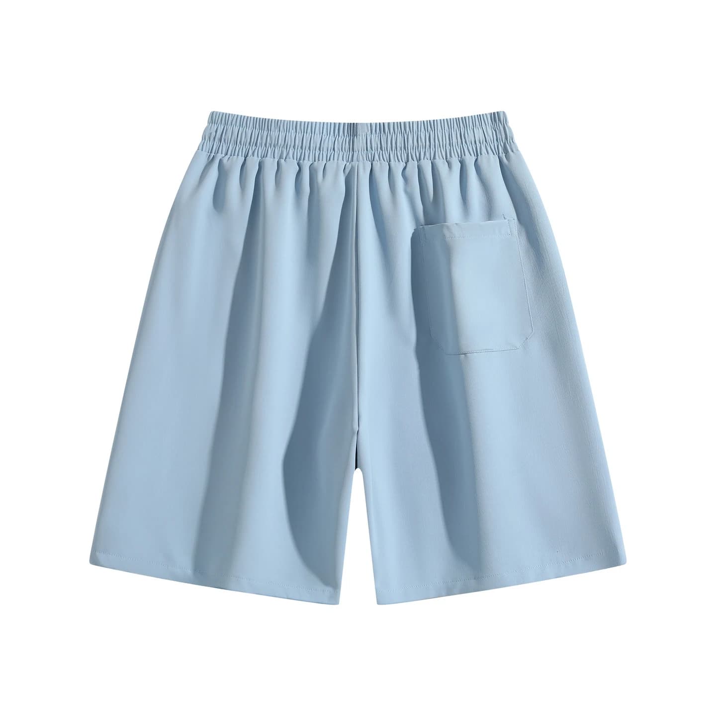 Relaxed Tailored Shorts in Sky Blue, back flat lay