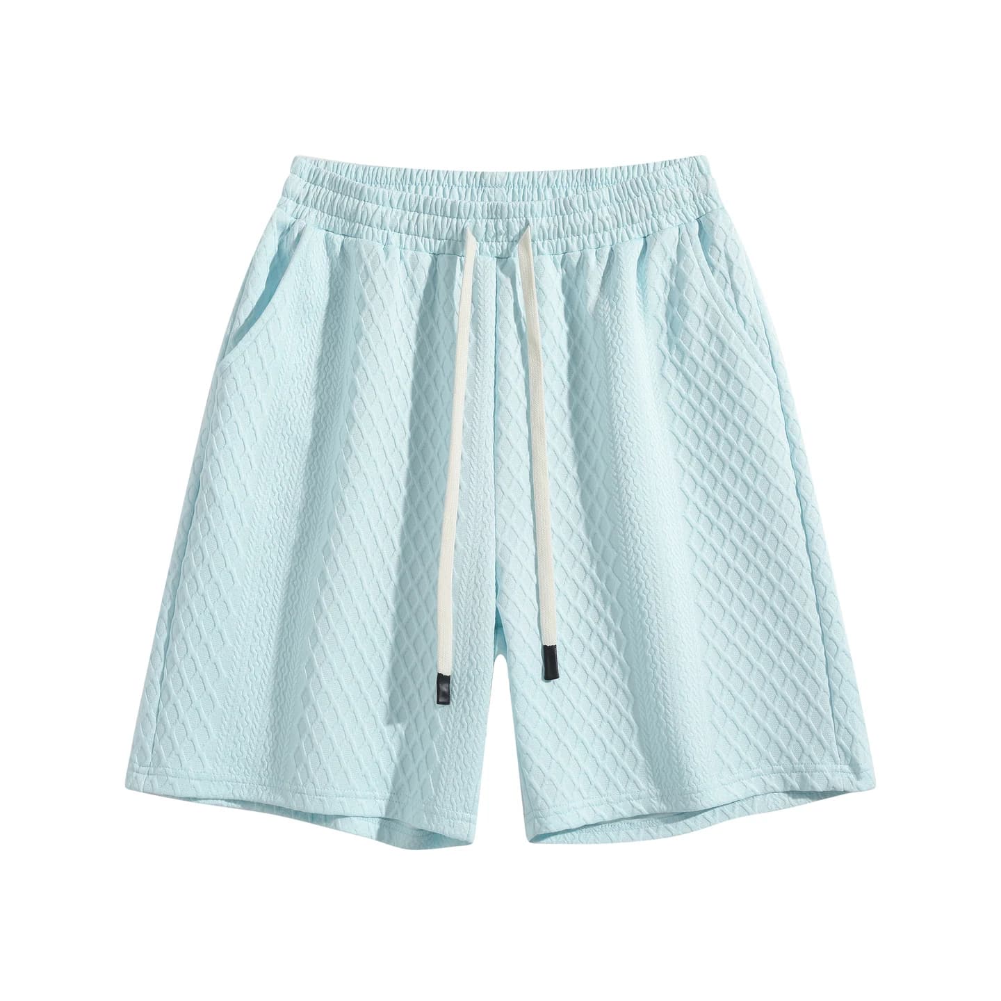 Jacquard Relaxed Shorts in Sky Blue, front flat lay