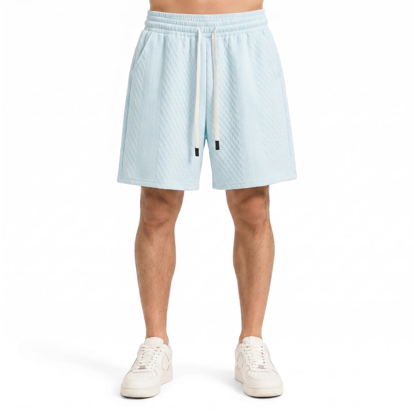 Jacquard Relaxed Shorts in Sky Blue, relaxed men's fit