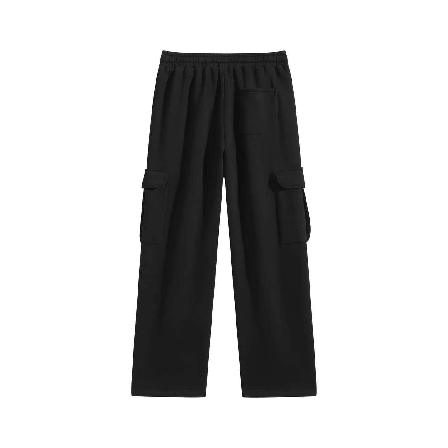 Relaxed Cargo Sweatpants in Black, back flat lay