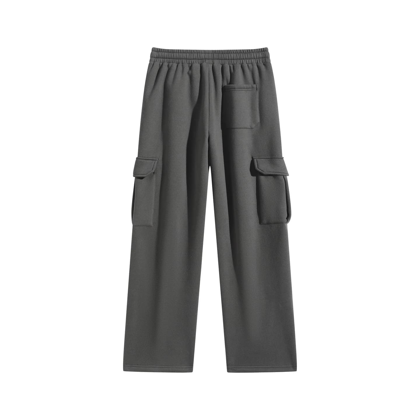 Relaxed Cargo Sweatpants in Charcoal, back flat lay