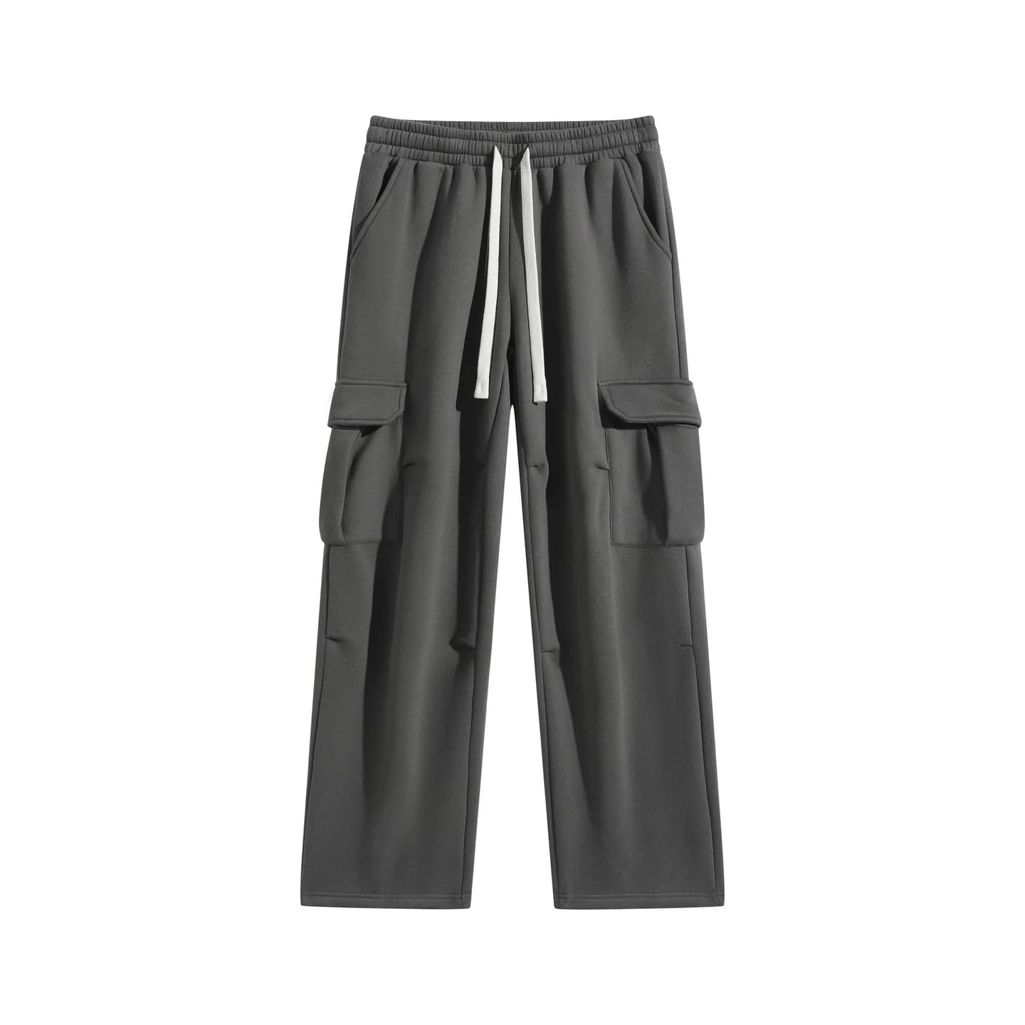 Relaxed Cargo Sweatpants in Charcoal, front flat lay