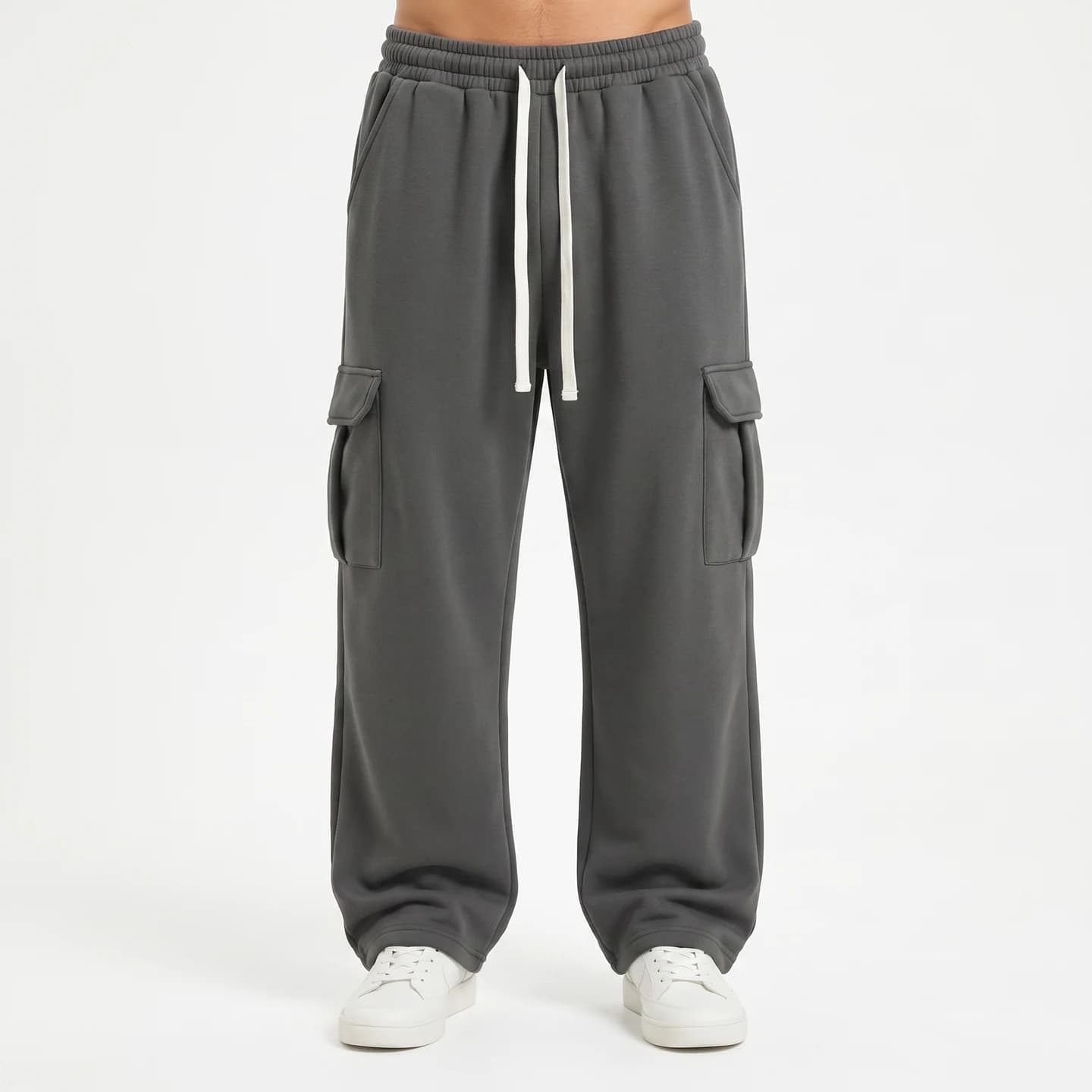 Relaxed Cargo Sweatpants in Charcoal, relaxed men's fit
