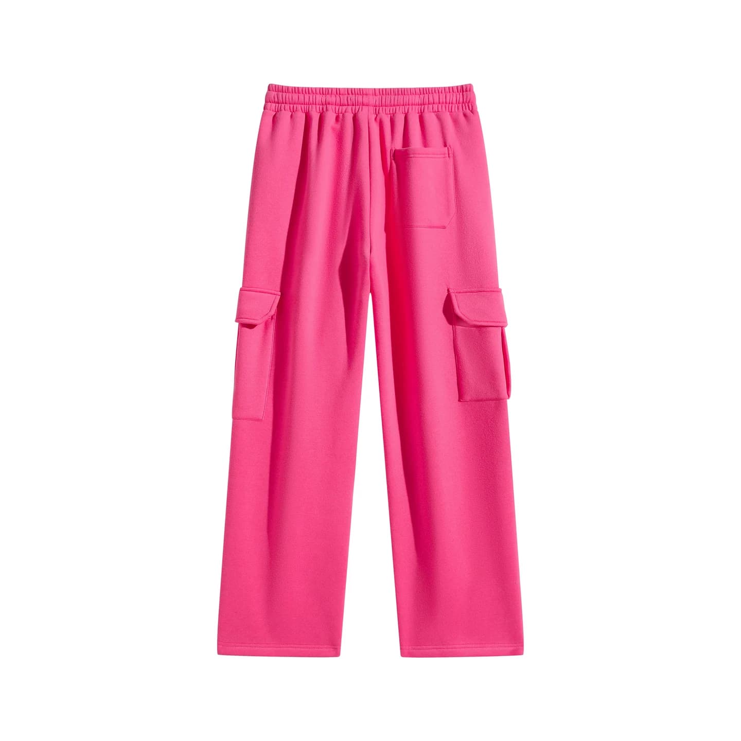 Relaxed Cargo Sweatpants in Hot Pink, back flat lay