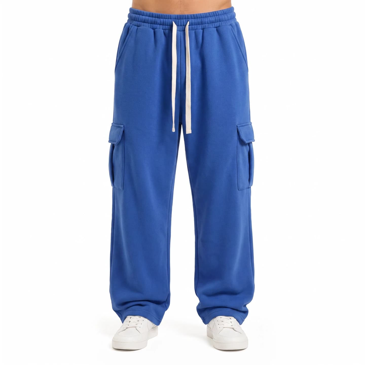 Relaxed Cargo Sweatpants in Royal Blue, relaxed men's fit