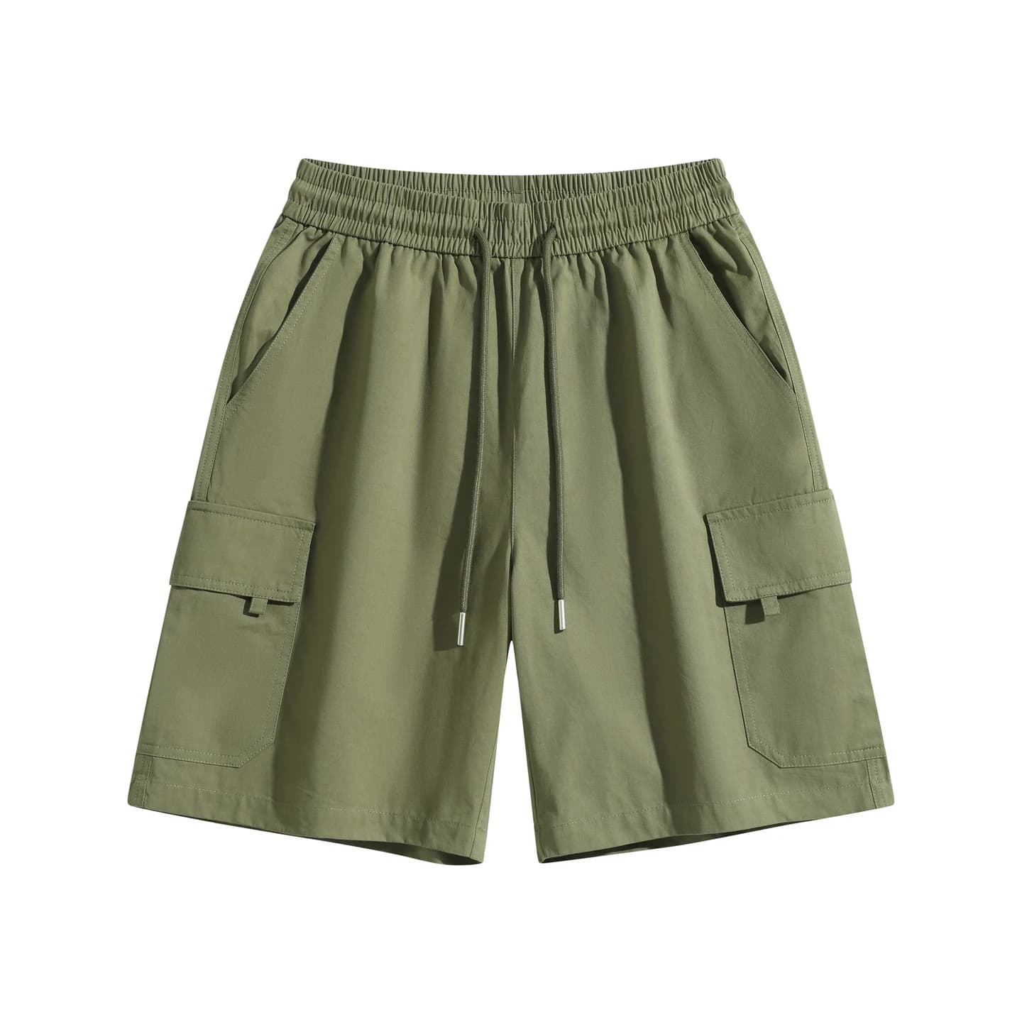 Utility Cargo Shorts in Army Green, front flat lay