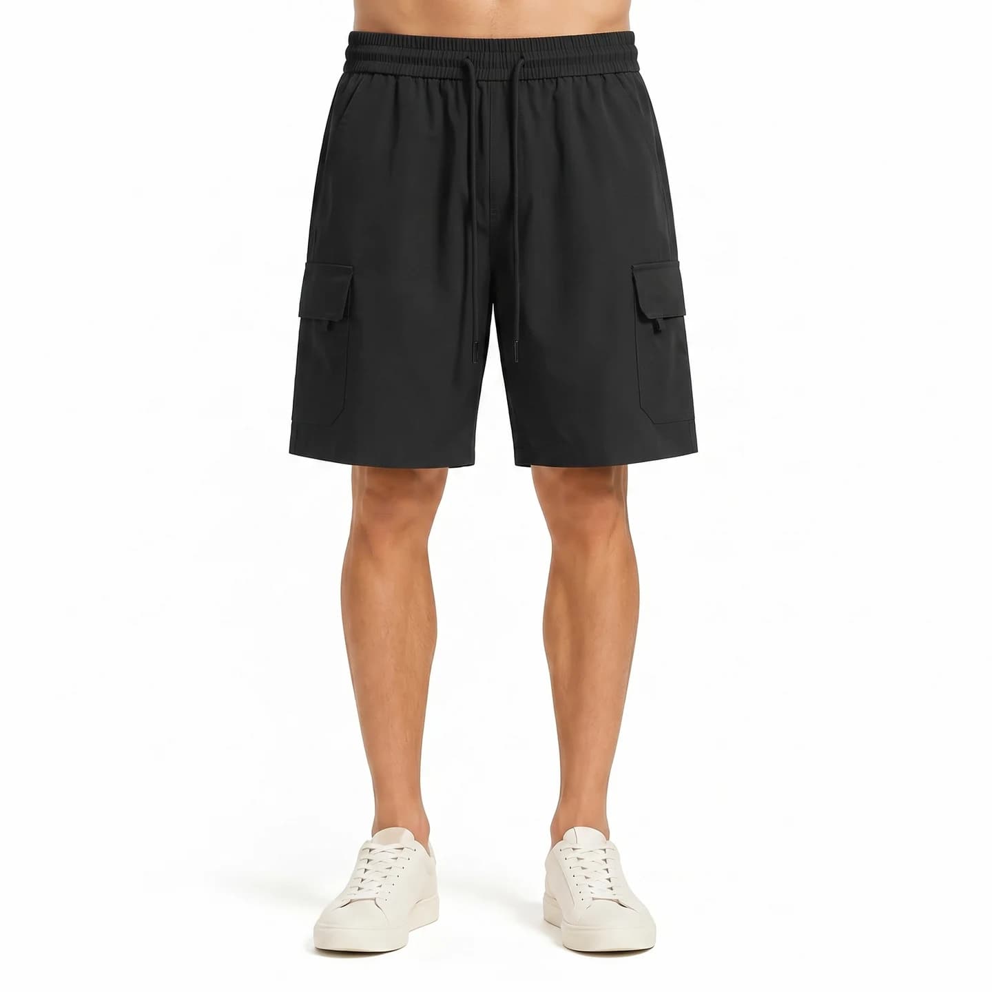 Utility Cargo Shorts in Black, relaxed men's fit