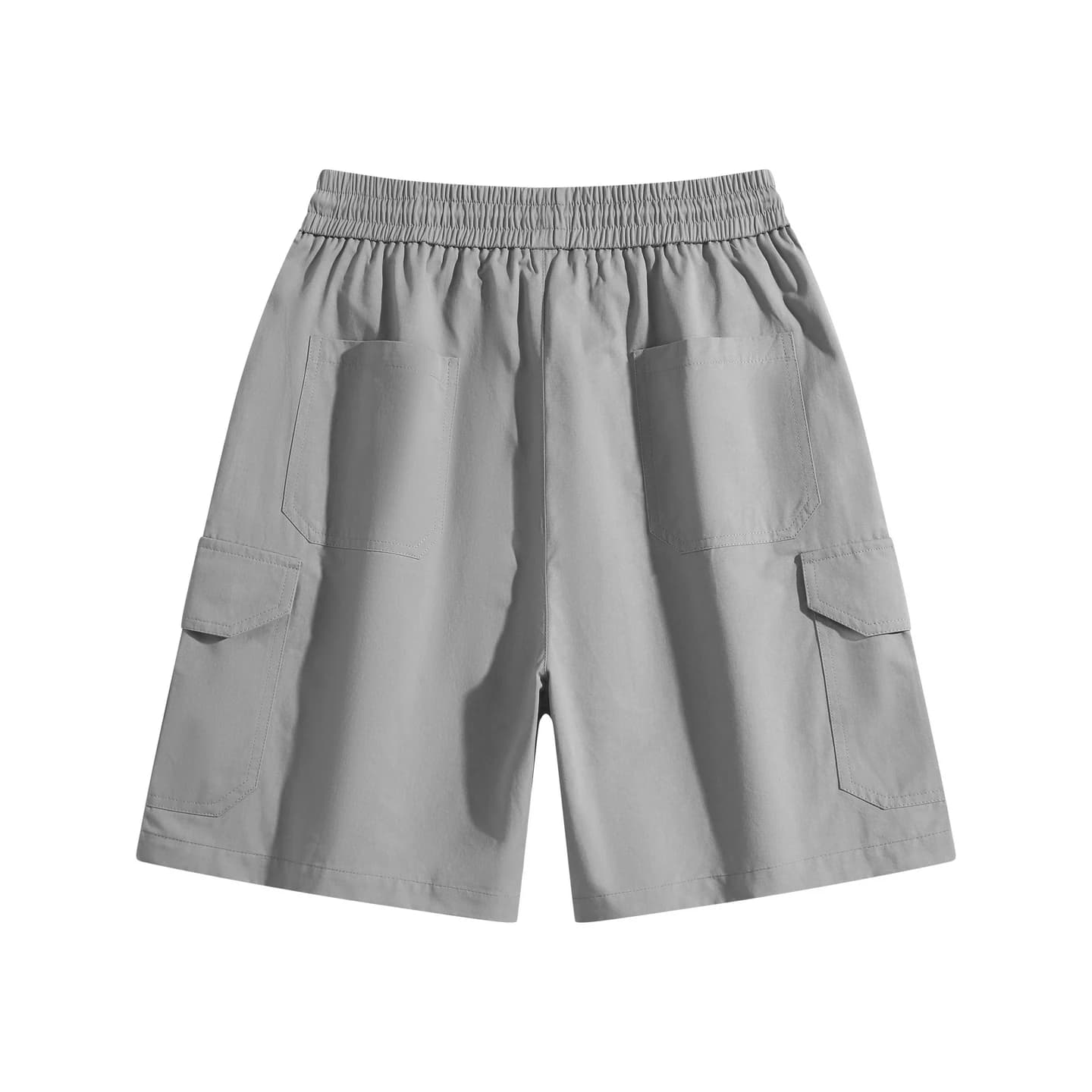 Utility Cargo Shorts in Gray, back flat lay