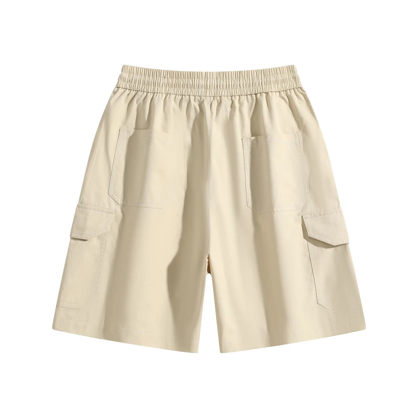 Utility Cargo Shorts in Ivory, back flat lay