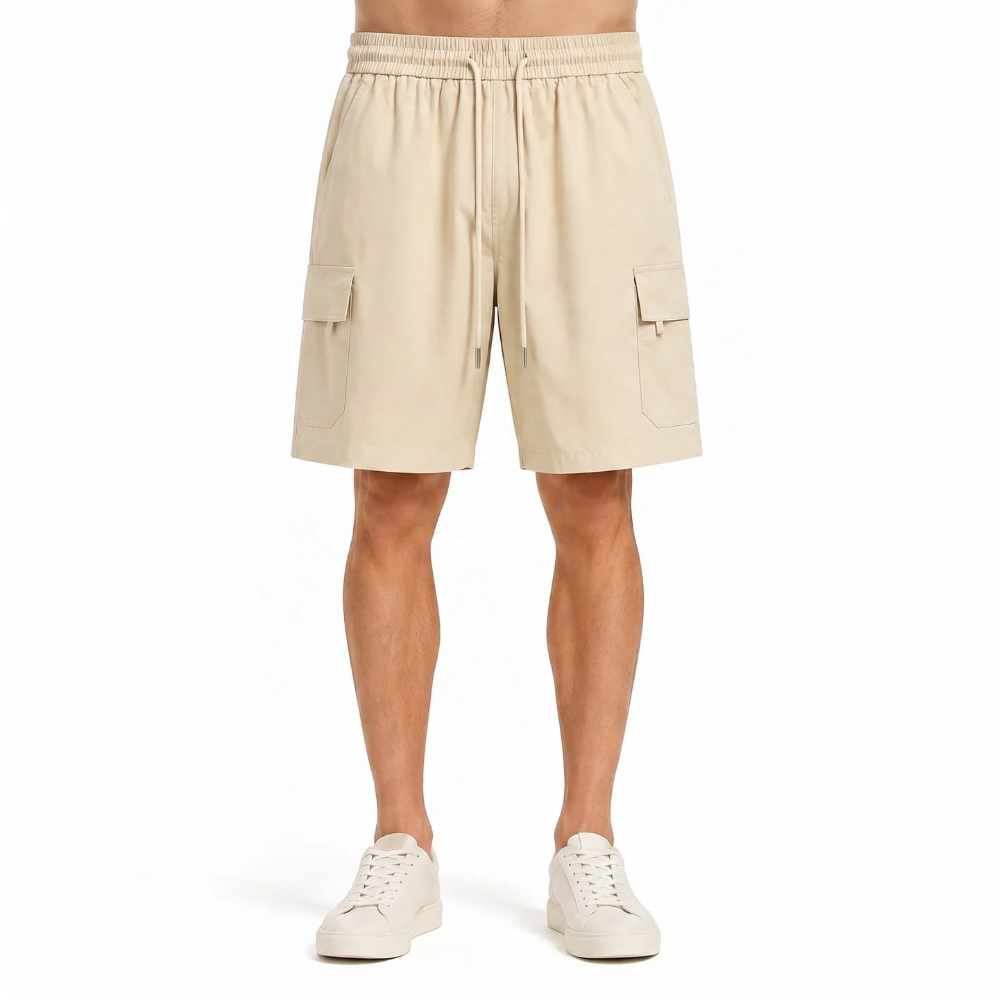 Utility Cargo Shorts in Ivory, relaxed men's fit