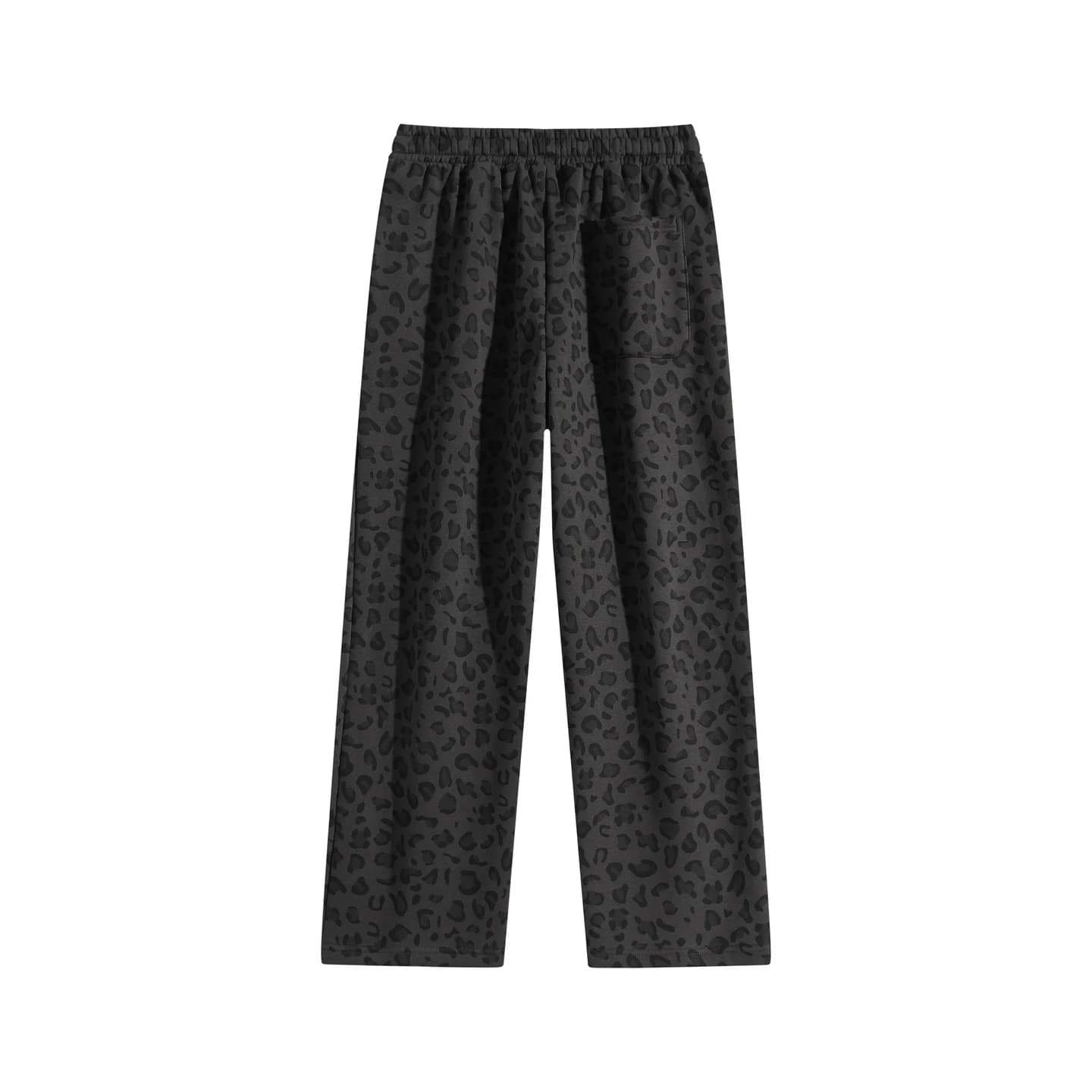 Leopard Print Sweatpants in Charcoal Leopard, back flat lay