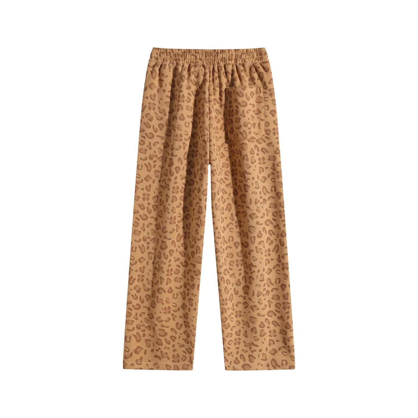 Leopard Print Sweatpants in Khaki Leopard, back flat lay