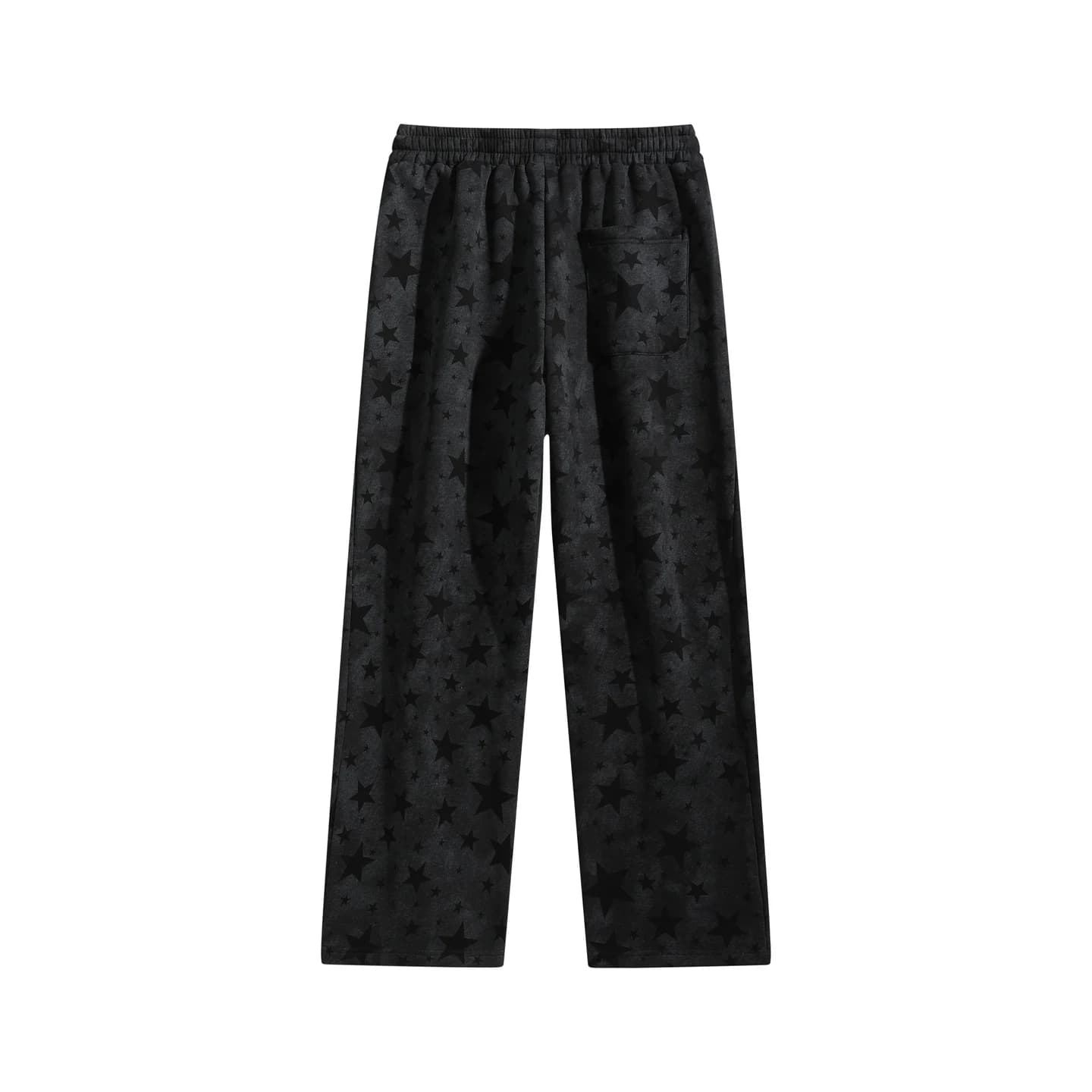 Star Print Sweatpants in Black Star, back flat lay