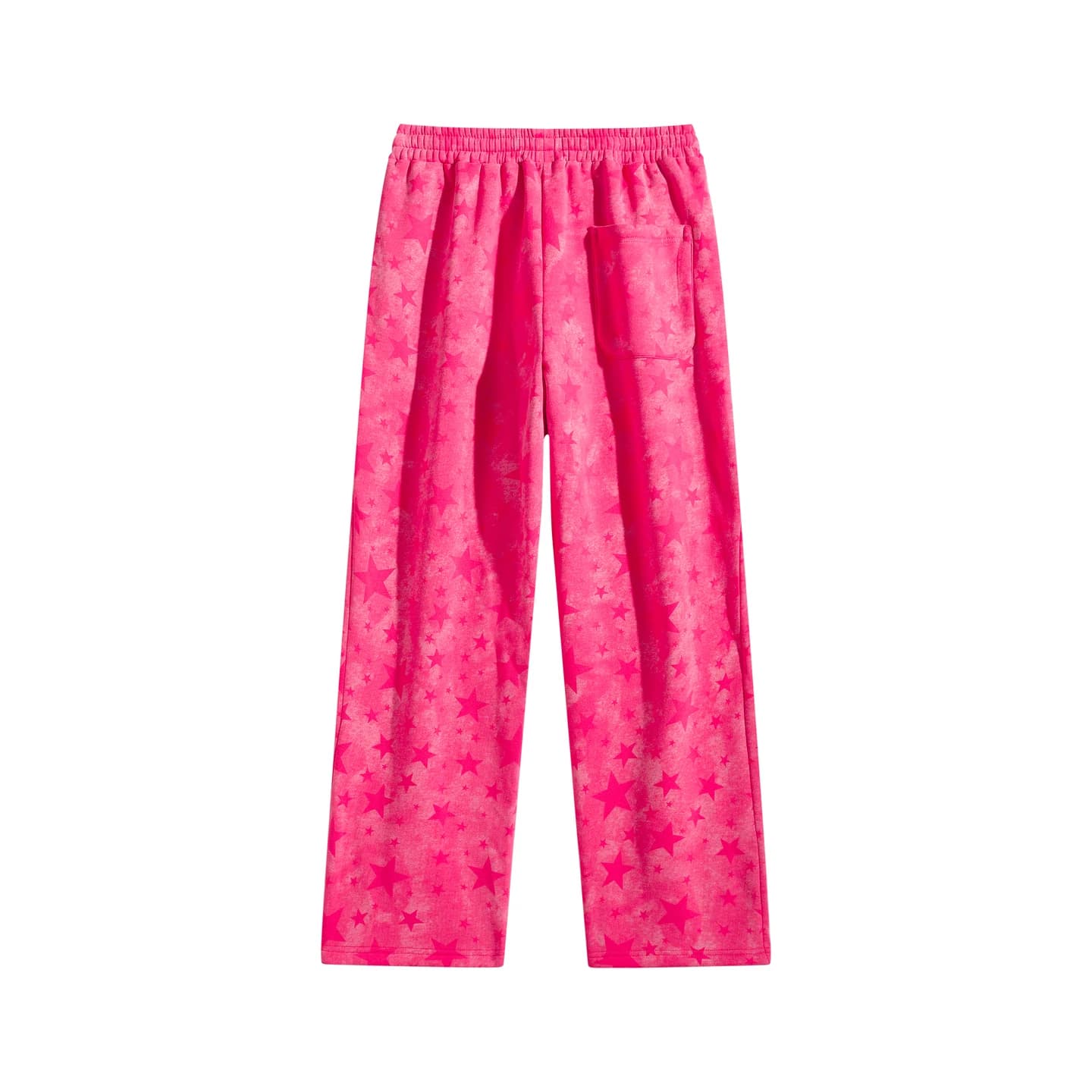 Star Print Sweatpants in Hot Pink Star, back flat lay