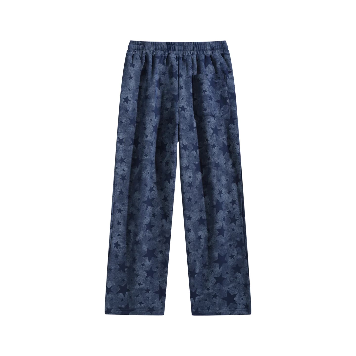 Star Print Sweatpants in Navy Star, back flat lay