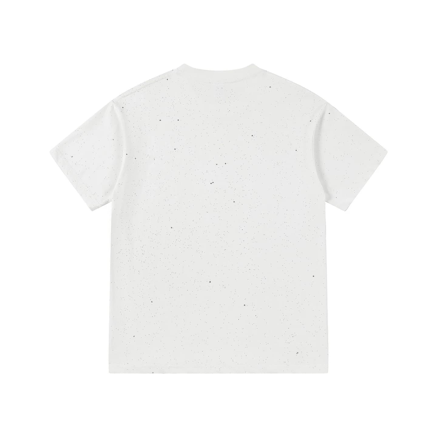 Speckled Short-Sleeve Tee in White, back flat lay
